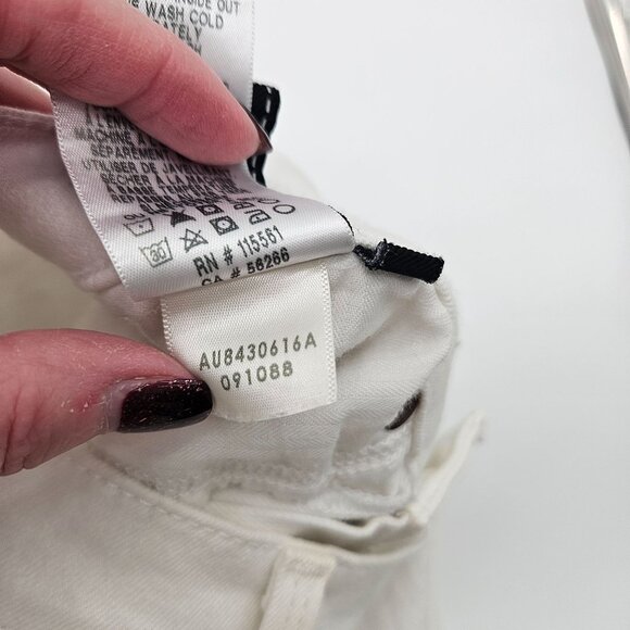 7 For All Mankind White Stretch Skinny Jeans 11" High Rise Zipper Size 29 - Picture 9 of 10